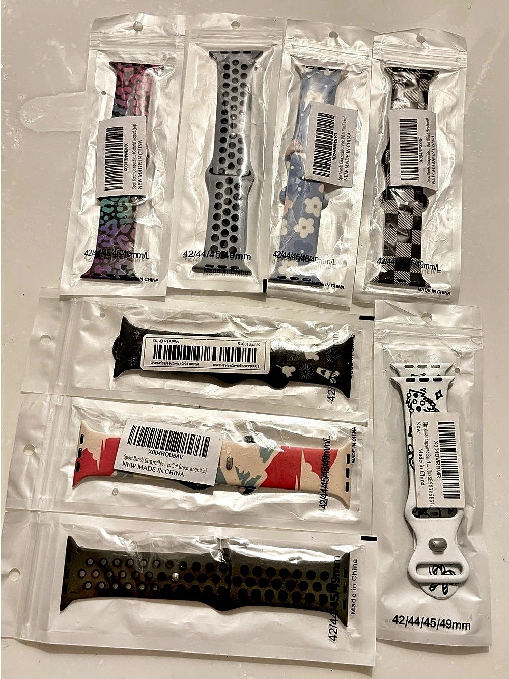 Smartwatch Bands Black & White Floral Compatibility with 42/44/45/49mm